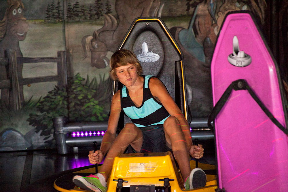 Guest On Bumper Cars Attraction